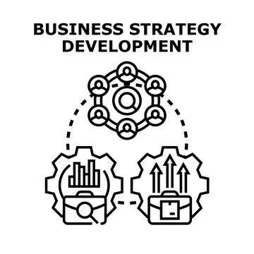 Business strategy development achieving team collaboration success Stock Illustration