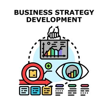 Business strategy development analysis and strategic planning Stockillustratie