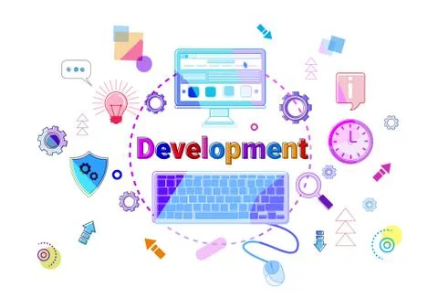 Business Strategy Development Concept Project Planning Banner Stock Illustration