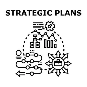 Business strategy development planning achieving management goals concept Stock Illustration