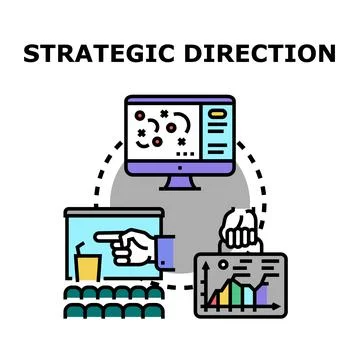 Business strategy development, planning, and implementation process Stock Illustration
