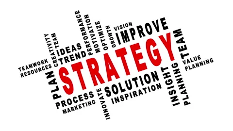 Business Strategy development word cloud. Marketing, explainer, presentation Stock Footage 269426260