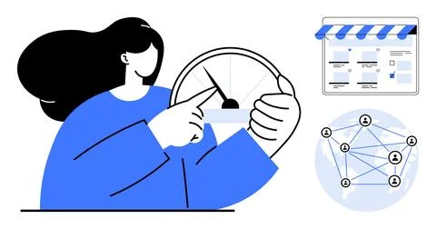 Business strategy, digital tools, performance metrics, web analytics, online  Stock Illustration