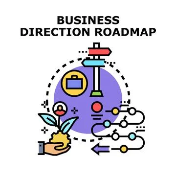 Business strategy direction roadmap planning growth Illustrazione stock