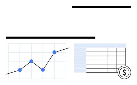 Business strategy, financial analysis, data-driven decisions, investment trac Illustrazione stock