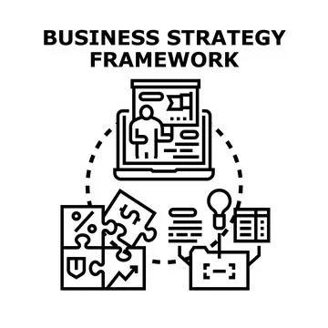 Business strategy framework for effective corporate planning Stock Illustration
