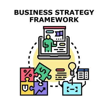 Business strategy framework for effective corporate planning Stock Illustration