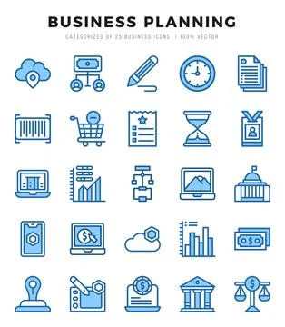 Business Strategy Icon Bundle 25 Icons for Websites and Apps Stock Illustration