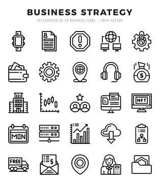 Business Strategy Icon Bundle 25 Icons for Websites and Apps イラスト素材