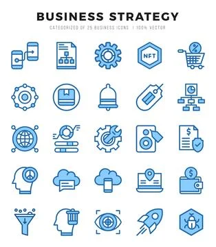 Business Strategy Icon Bundle 25 Icons for Websites and Apps Stock Illustration