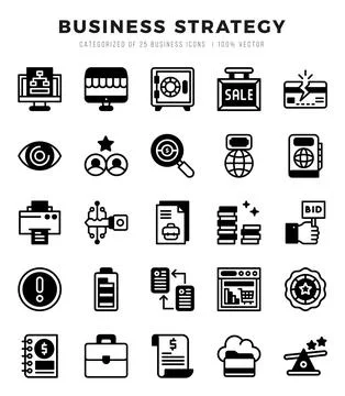 Business Strategy Icon Bundle 25 Icons for Websites and Apps Stock Illustration