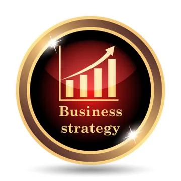 Business strategy icon. Internet button on white background.. Stock Illustration