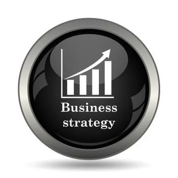 Business strategy icon. Internet button on white background. . Stock Illustration