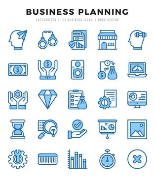 Business Strategy Icons bundle. Two Color style Icons. Vector illustration. Stock Illustration
