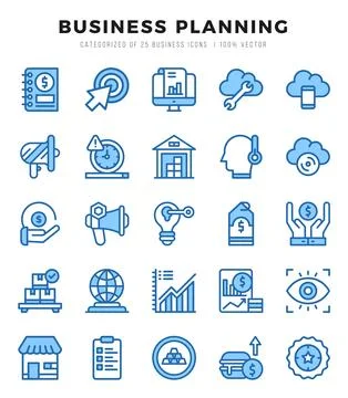 Business Strategy icons set. Vector illustration. Stock Illustration