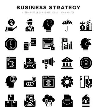 Business Strategy icons set. Vector illustration. Stock Illustration