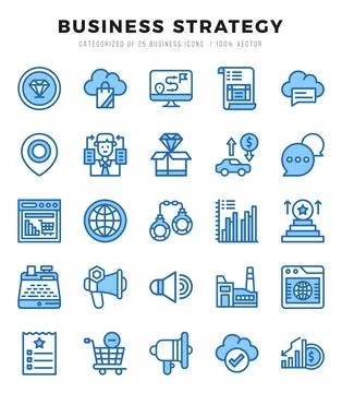 Business Strategy icons set. Vector illustration. Stock Illustration