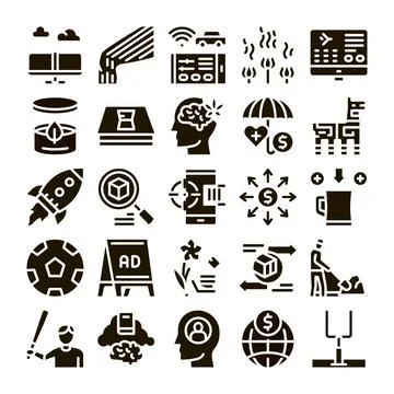 Business strategy idea problem solving glyph icons イラスト素材