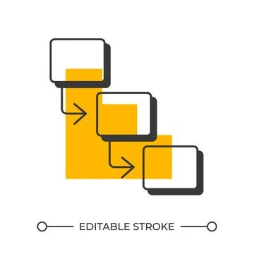 Business strategy offset shadow line icon Stock Illustration