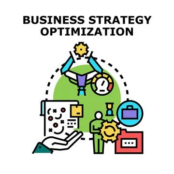 Business strategy optimization process developing solutions Stock Illustration