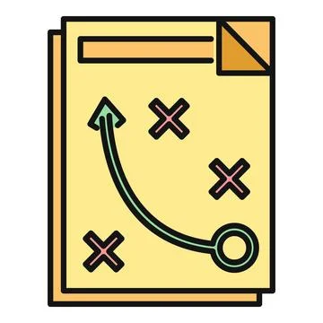 Business strategy plan document showing target and path Stock Illustration