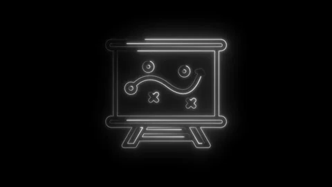 Business Strategy Plan Presentation Board Neon Outline Icon Animation Glowing Stock Footage 333960729
