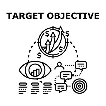 Business strategy planning achieving objective goal success Stock Illustration