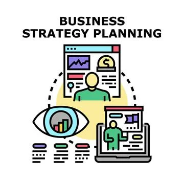 Business strategy planning concept with data analysis and goal setting Stock Illustration