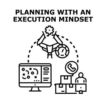 Business strategy planning with an execution mindset Stock Illustration