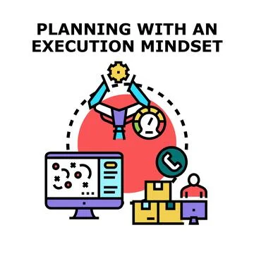 Business strategy planning with an execution mindset Stock Illustration