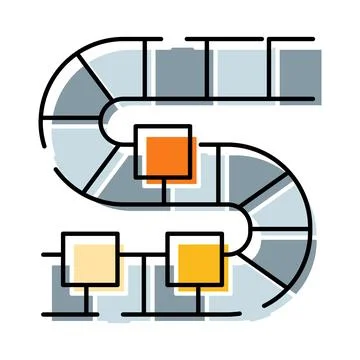 Business strategy planning process roadmap diagram Иллюстрация