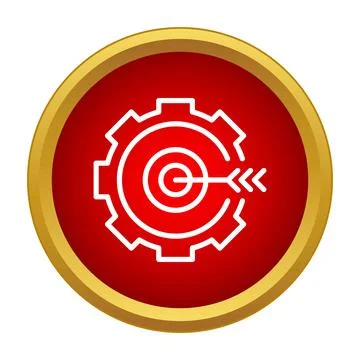 Business strategy process with working gear target arrow Stock Illustration