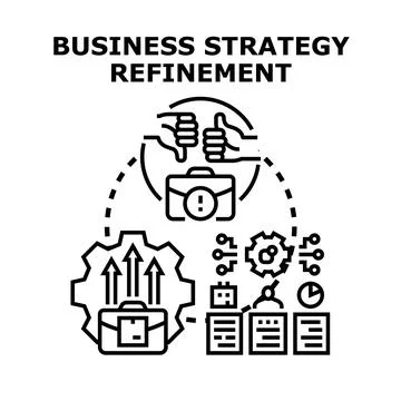 Business strategy refinement evaluation and optimization process Stock Illustration