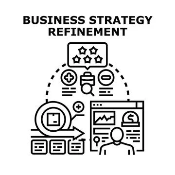 Business strategy refinement optimizing development process investing Illustration