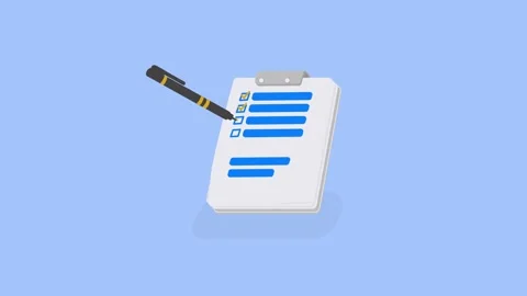 Business Strategy Report Documents 2D Seamless Loop 4K Animation Stock Footage 310464426