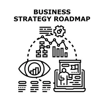 Business strategy roadmap planning process development Stock Illustration