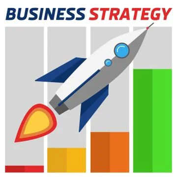 Business strategy rocket Stock Illustration