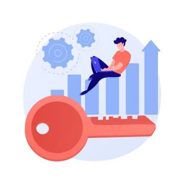 Business strategy, success key vector concept metaphor. Stock Illustration