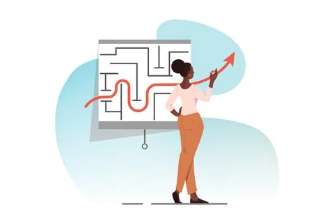 Business strategy, tactics, solution, problem, success concept Illustrazione stock