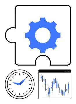 Business strategy, teamwork planning, efficiency, stock trading, financial gr Illustrazione stock