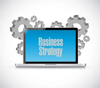 Business Strategy tech computer sign concept Illustrazione stock