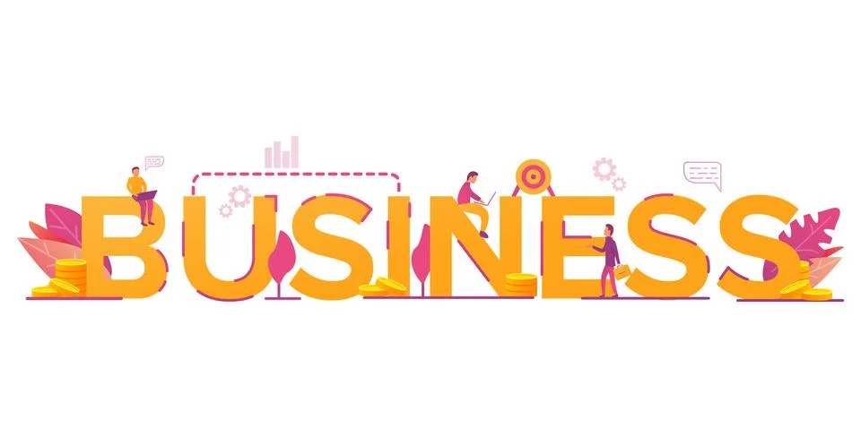 Business strategy training programs, office workers.Young man with a laptop. 스톡 일러스트
