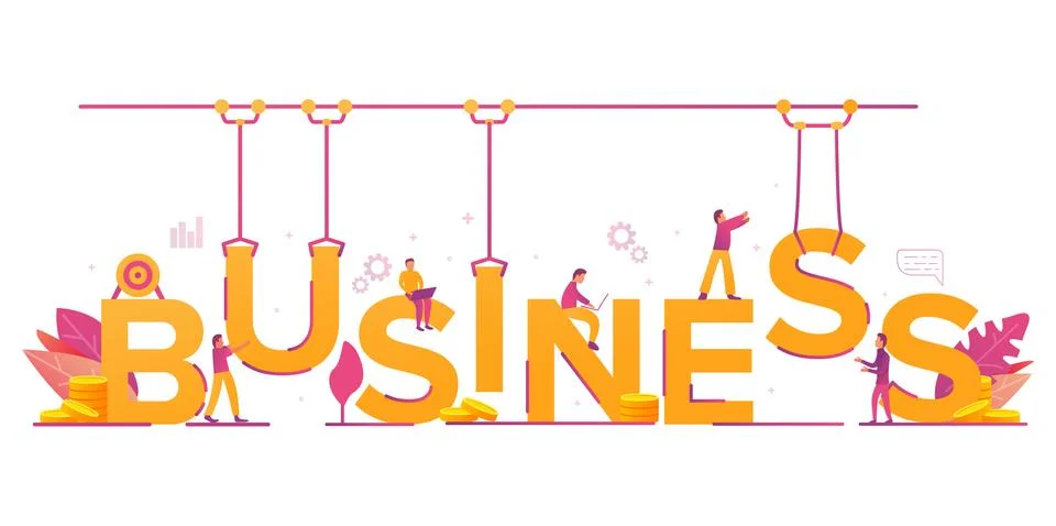 Business strategy training programs, office workers.Young man with a laptop. 스톡 일러스트