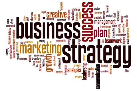Business strategy word cloud Illustrazione stock