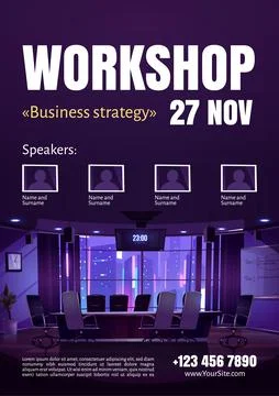 Business strategy workshop poster Stock Illustration