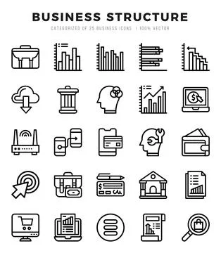 Business Structure elements. Lineal web icon set. Simple vector illustration. 스톡 일러스트