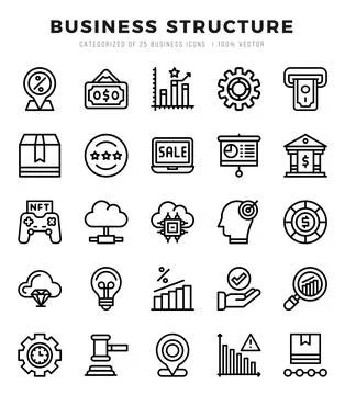 Business Structure elements. Lineal web icon set. Simple vector illustration. Stock Illustration