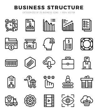Business Structure elements. Lineal web icon set. Simple vector illustration. Stock Illustration