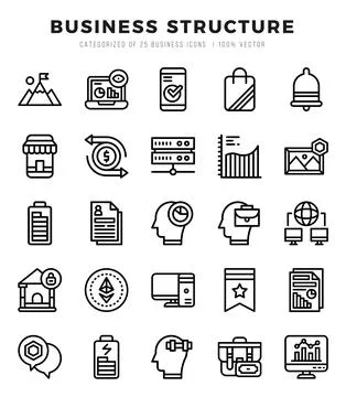 Business Structure elements. Lineal web icon set. Simple vector illustration. Stock Illustration