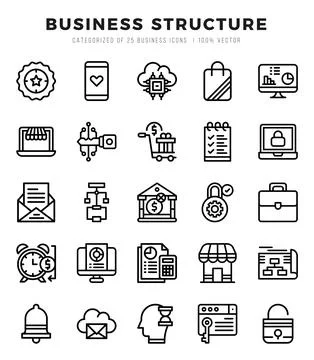 Business Structure elements. Lineal web icon set. Simple vector illustration. Stockillustratie